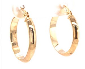 9CT YG HOLLOW 18MM X 2.5MM HOOP EARRINGS