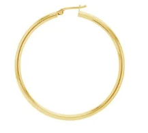 9CT YG 50MM X 3MM HOOP EARRINGS