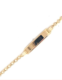 9K YG KIDS ID DOUBLE OVAL LINK 16CM ID BRACELET