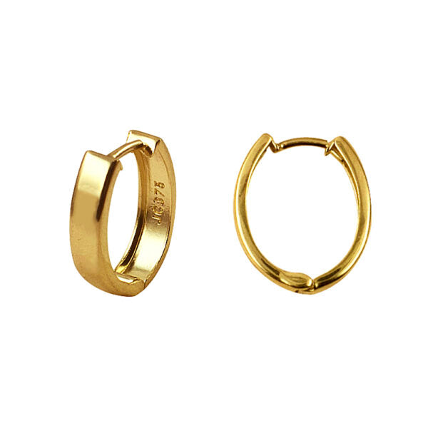 9CT YG OVAL HUGGIR EARRINGS