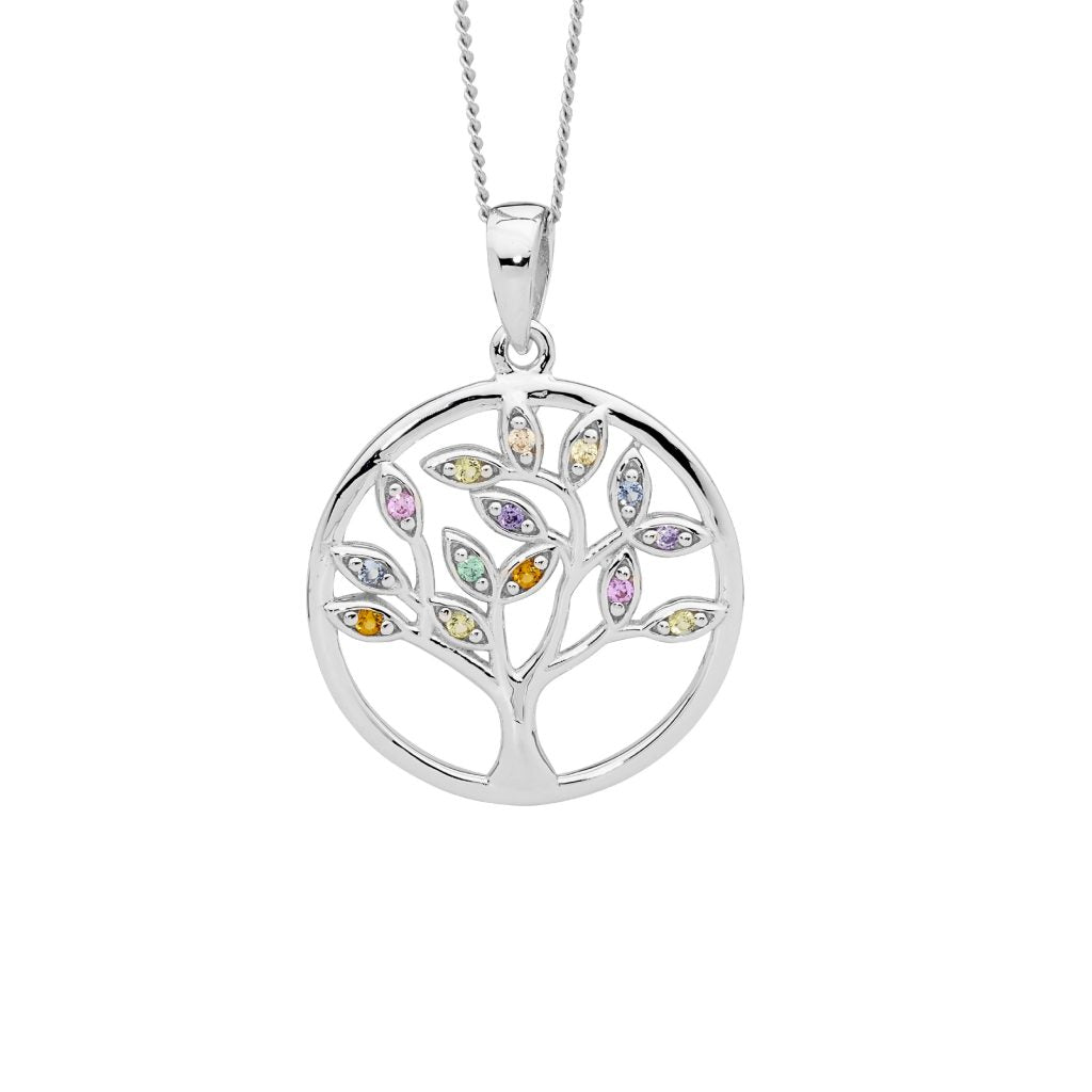 ELLANI COLLECTIONS S/S CZ TREE OF LIFE PENDANT