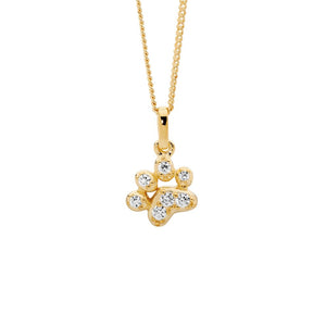 ELLANI COLLECTIONS SS GOLD PLATE PAW PRINT PENDANT