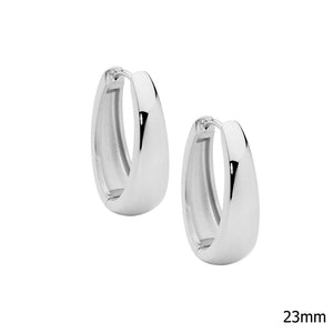 ELLANI COLLECTIONS STAINLESS STEEL 23MM HUGGIE HOOP EARRINGS