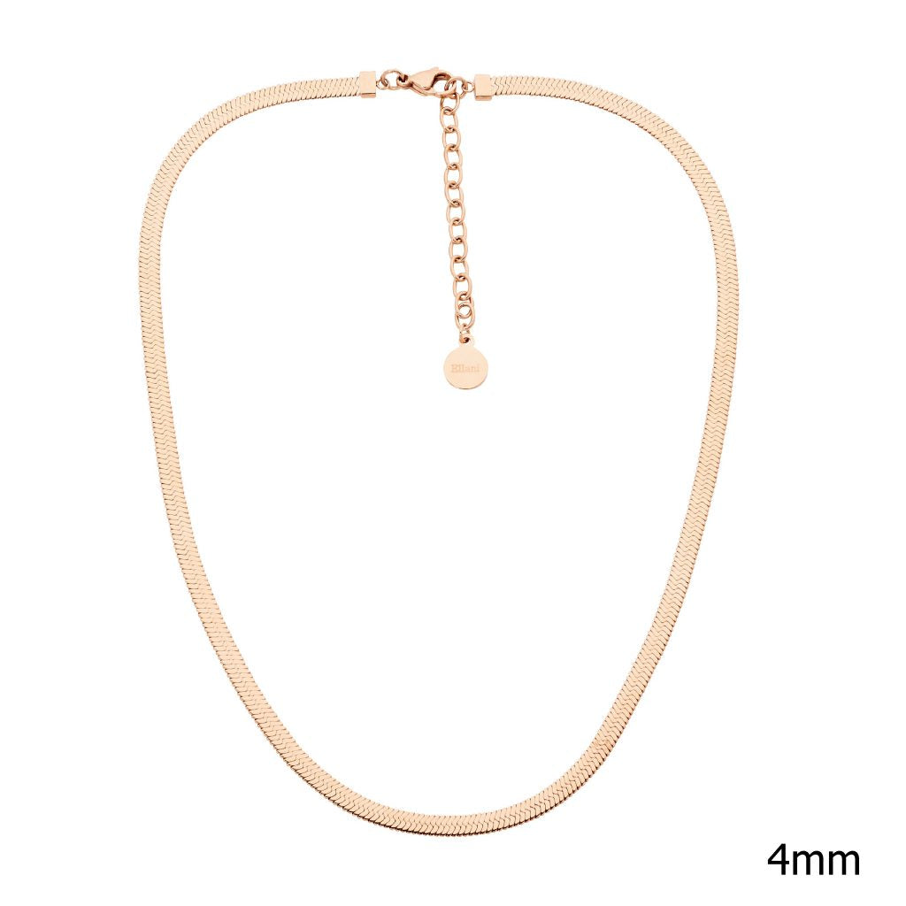 ELLANI COLLECTIONS ROSE IP PLATED STAINLESS STEEL NECKLACE