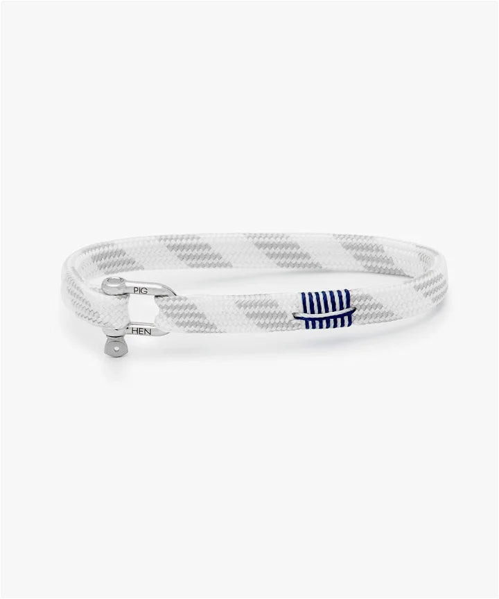 PIG & HEN VICIOUS VIC WHITE LIGHT GREY/SILVER BRACELET