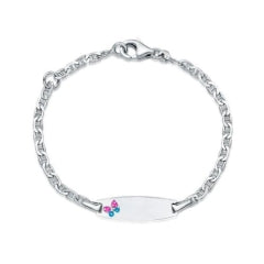 SS 925 KIDS BUTTERFLY ID BRACELET 16CM