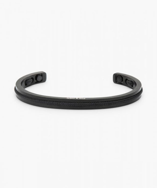 PIG & HEN NAVARCH SR 6MM BLACK/BLACK CUFF BANGLE