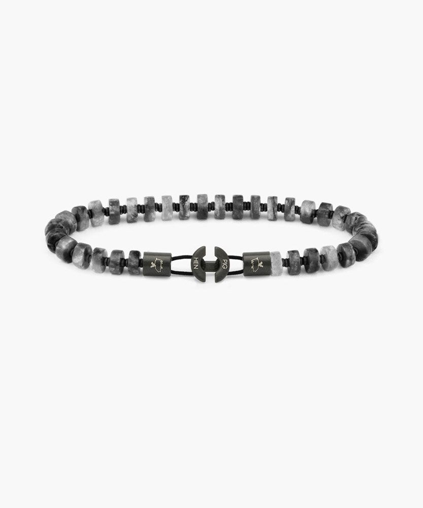PIG & HEN BRONTIDE 4MM SPECTROLITE/BLACK BRACELET