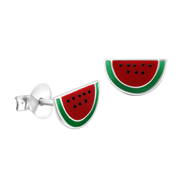 SS 925 KIDS ENAMEL WATERMELON STUD EARRINGS