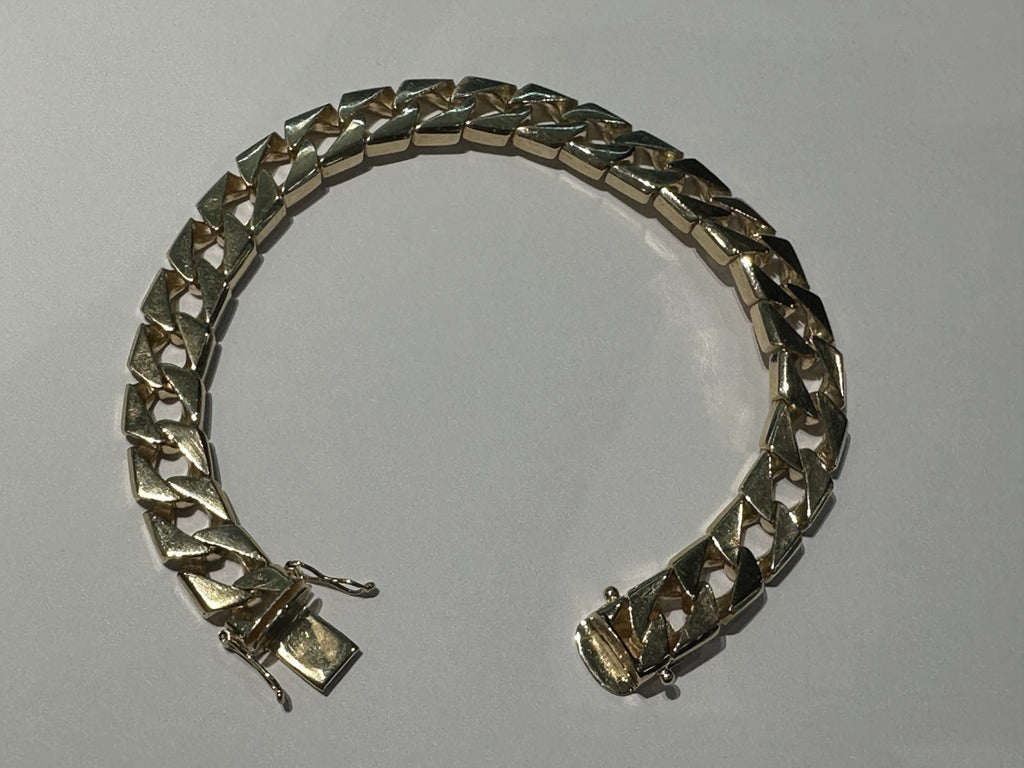 PRE LOVED 14CT MENS SOLID CURB BRACELET